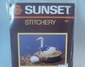 Vintage 1983 Sunset Stitchery Kit COUNTRY GOOSE  Kit No.799