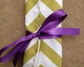 Green Chevron Travel Jewelry Organizing Wallet Roll