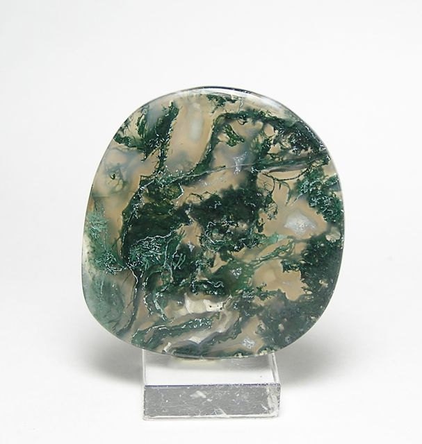 Green Moss Agate Stone Cabochon Semiprecious Unset Jewelry stone 57 carats