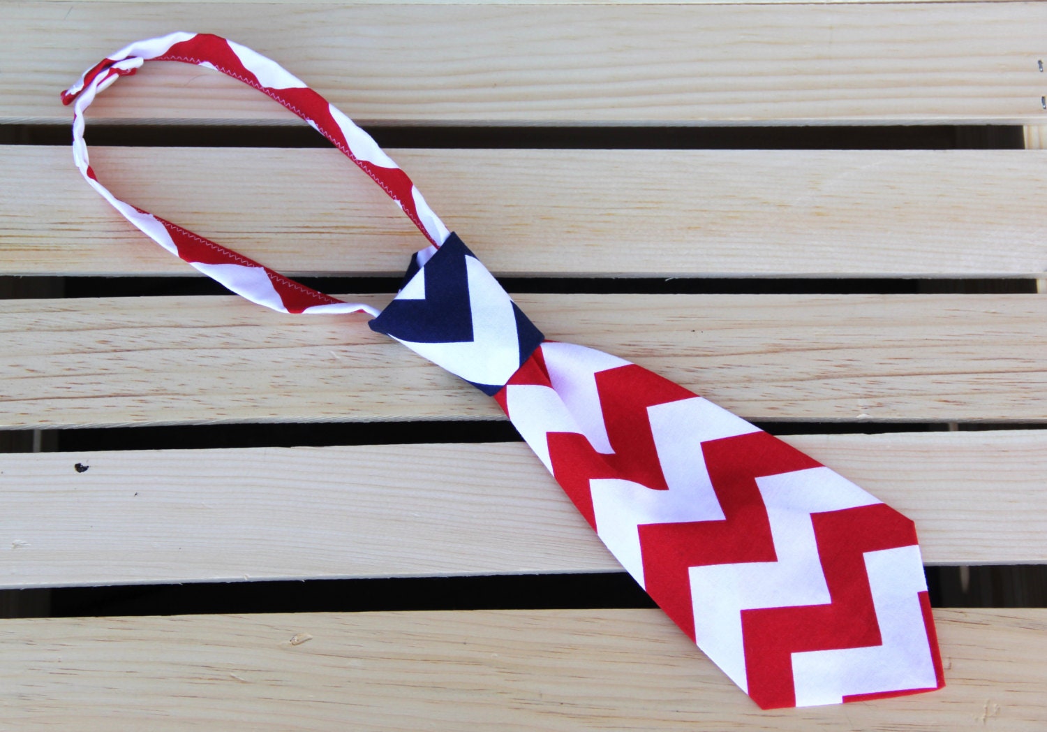 Fourth of July Necktie, Chevron Necktie for Toddler, Photo Prop Necktie, Cake Smash Necktie, Baby Necktie