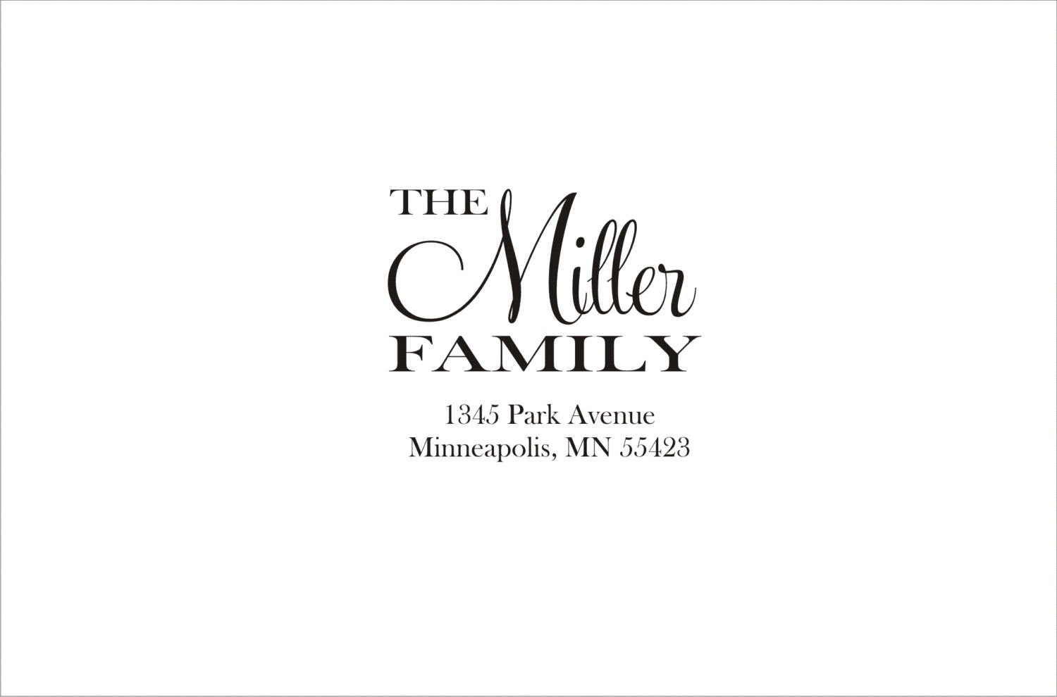 Custom Address Rubber Stamp -  Miller Family