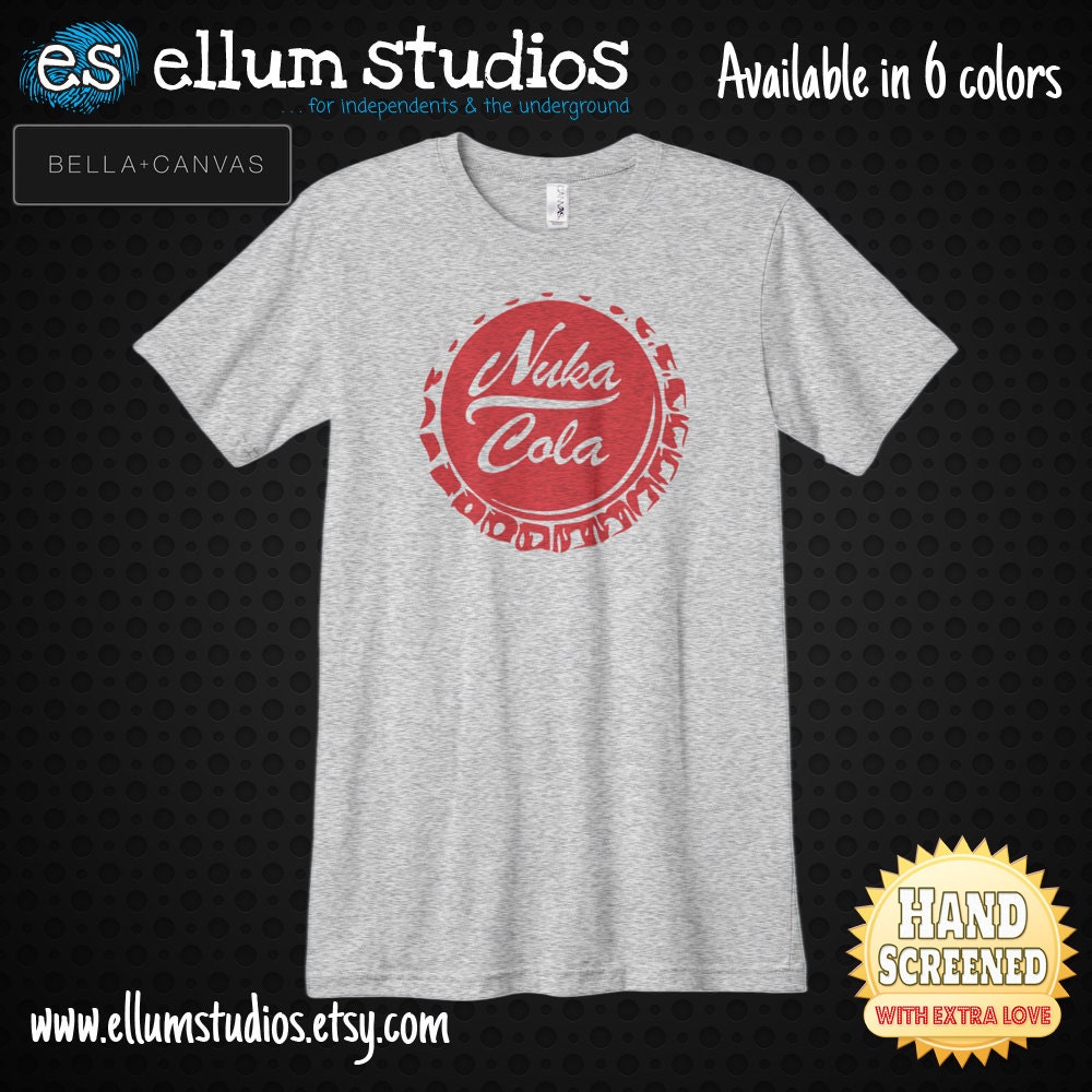 Nuka Cola Bottle Cap Screen Printed Unisex Ringspun Jersey T-Shirt. Available in 6 colors.