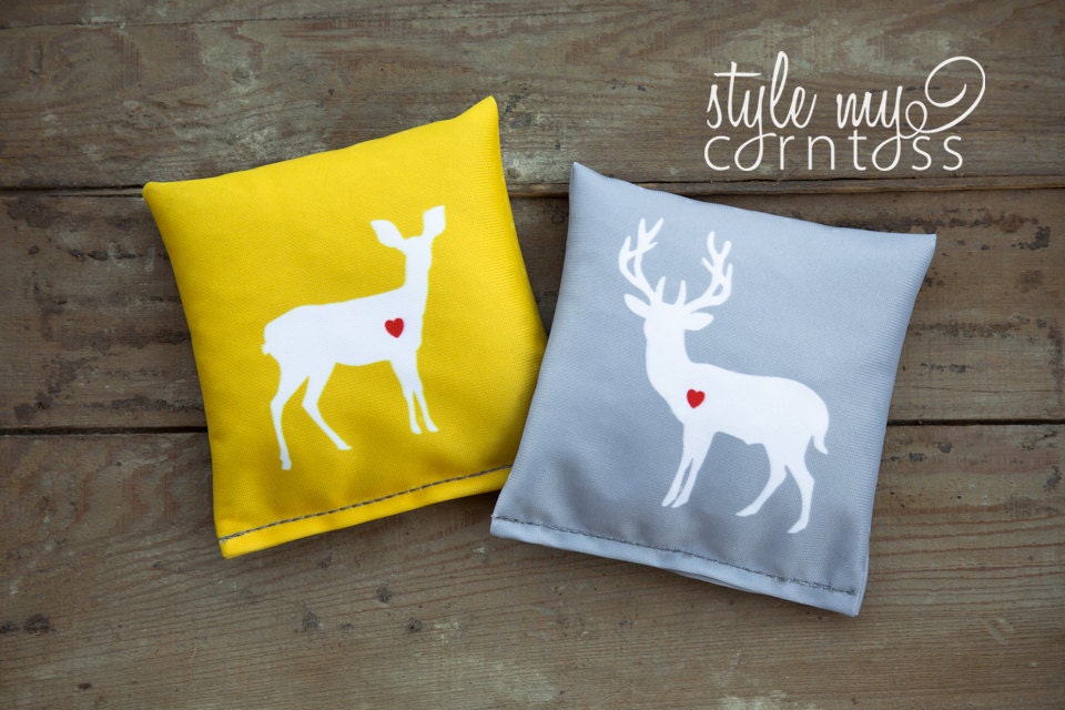 Cornhole Bags - Full Set (8 bags) // Deer Love