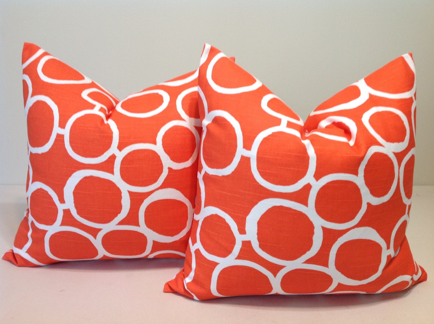 Orange.Pillow set  20x20  Inches.Decorator Pillow Covers. invisible Zipper Closure. Housewares. Throw Pillows.Cushion Covers