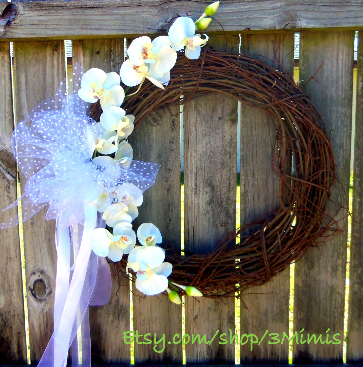 White Wedding Wreath-Church Decoration- Outdoor Wedding Wreaths- Ceremony Décor- Garden Wedding Accessory