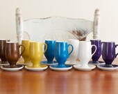 1960s Lagardo Tackett Architectural Pottery Demitasse Set of 10 - Eames Era