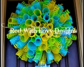 Easter Wreath, Spring Wreath, Easter, Spring, Spiral Wreath, Curly Wreath
