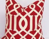 RED OUTDOOR PILLOW.20x20 inch.Decorator Pillow Cover.Housewares.Home Decor.Red.Indoor.Outdoor.Cushion.cm