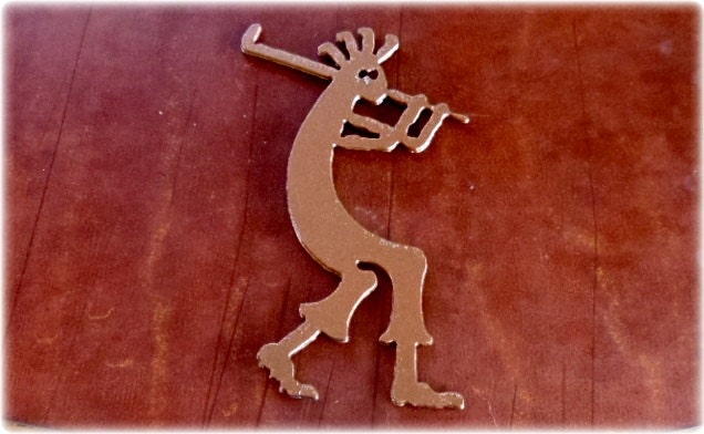 Magnet GOLFING KOKOPELLI  Rustic Western Metal Ornament GOLF