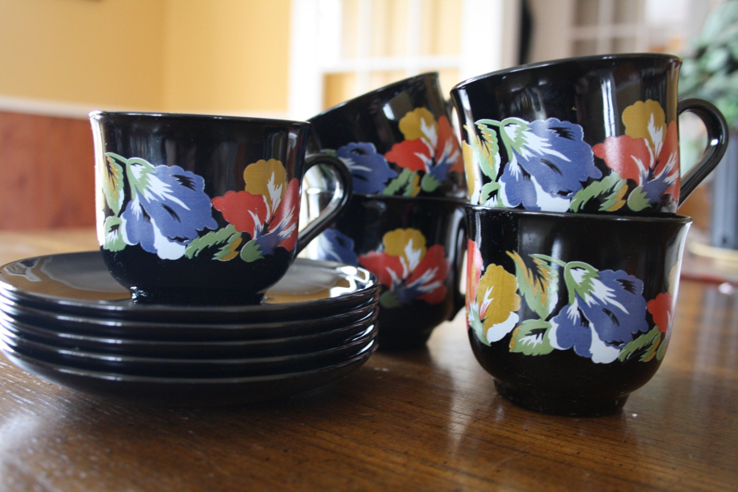 Vintage French Arcoroc Coffee Tea Cappuccino Cups and Saucers