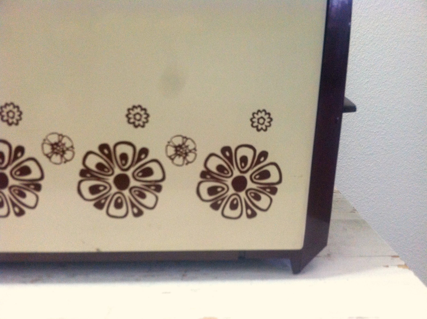 Vintage Brown & Cream Proctor Silex Floral Toaster 1960's