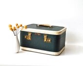 Mid Century Train Case - Forest Green Vintage Luggage