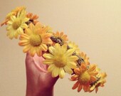Yellow daisy flower crown 