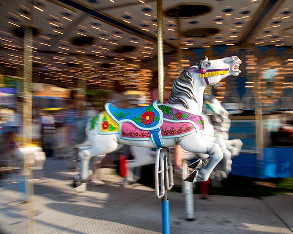 Horse Carousel photo, Panning, Motion Blur, Fair photo, carnival photo, nursery art - 8x8 fine art photograph