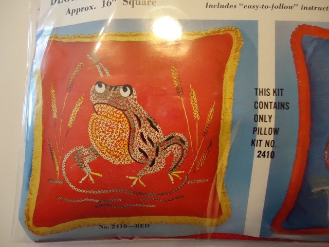 Vintage Bullfrog Pillow Kit by Bucilla