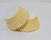 Lemon Yellow and White Striped Cupcake Liners Il_170x135