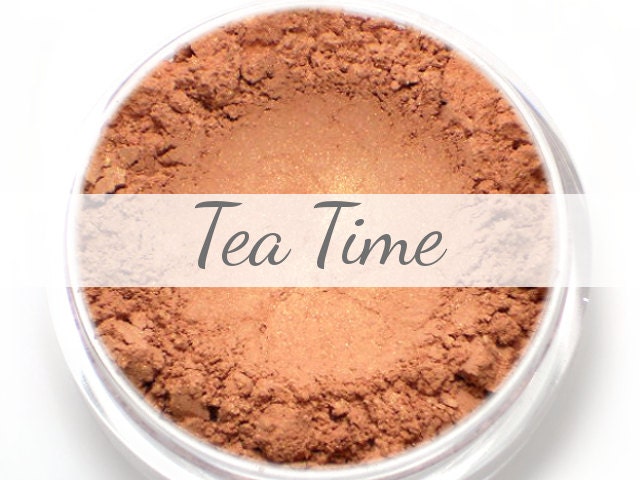 Mineral Blush Sample - Tea Time (peachy pink with golden shimmer ) - Vegan