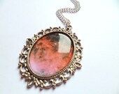 Cosmo Galaxy Nebula Space Star Cameo Photo Large Silver Necklace