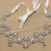 Silver Wedding Rhinestone Crystal Bridal Tiara  prom hair chain crown / ribbon necklace / sash/ Hair clips