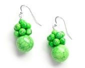 Lime Green Earrings by Kluster. John Deere Green Earrings. 100% Sterling Silver.