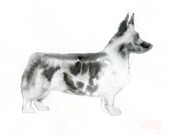 Corgi Silhouette - Custom Painting 8x10