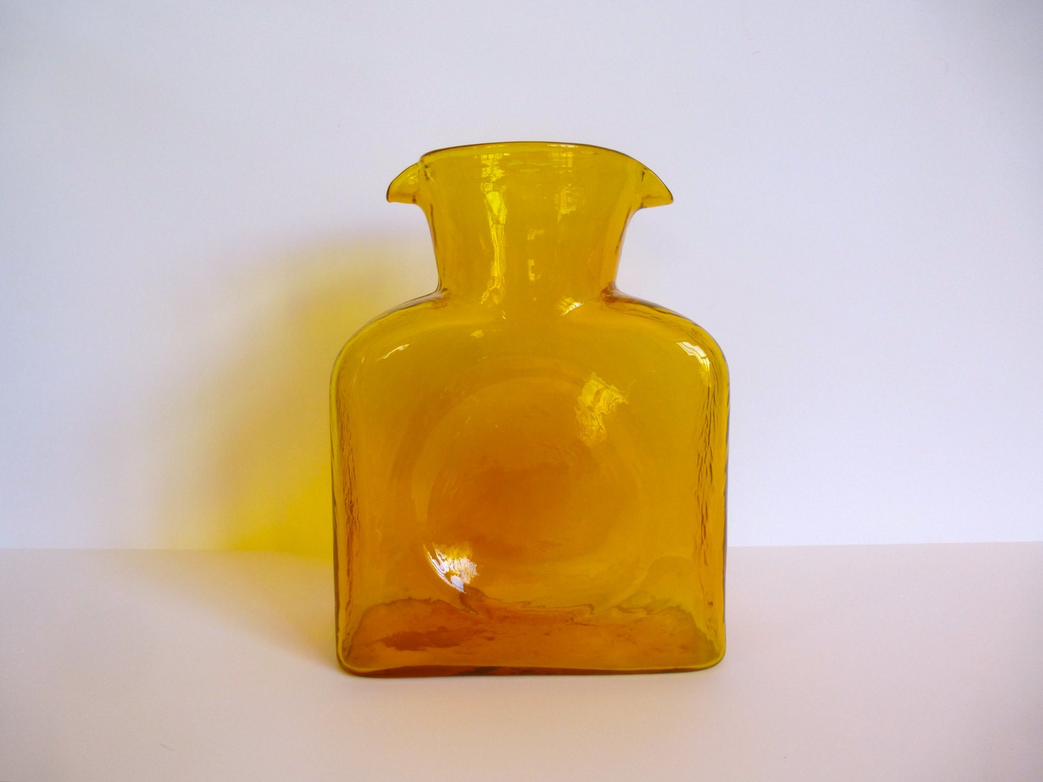Vintage Blenko Water Bottle Gold Honey Amber
