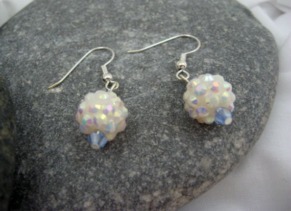 Crystal Snowball Dangle Earrings