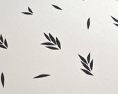 grass seeds in velvet on on bone quilting cotton handprinted fabric panel black