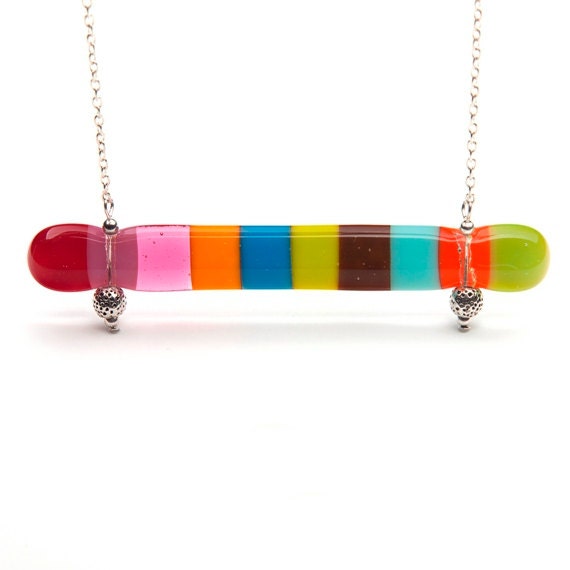 Rainbow colored vertical necklace - MOKSHA