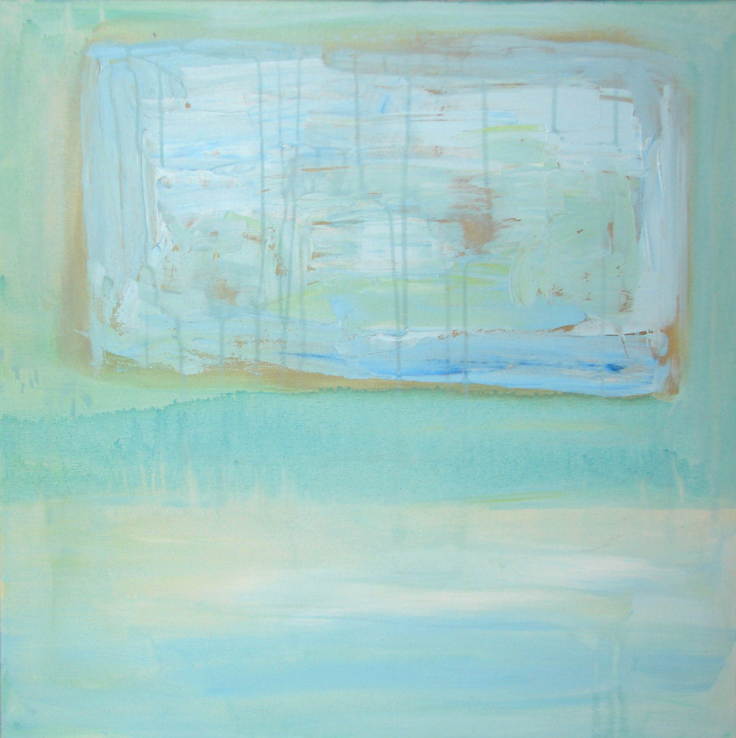 Original Abstract Painting contemporary home decor blue wall art 24 x 24 by Cheryl Wasilow