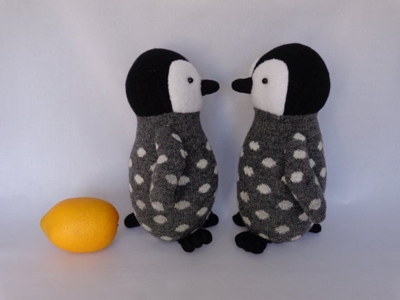 Emperor Penguin Chick Plush Toy, Penguin Stuffed Animal, Penguin Stuffed Doll, Sock Monkey