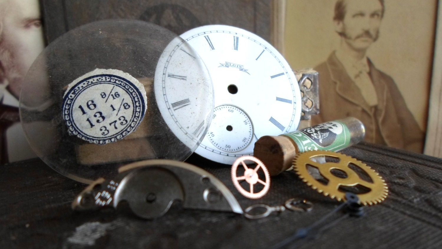 Antique, Pocket Watch Parts, Instant Collection, Porcelain Watch Face, Gears, Crystal, Glass Vial, Hands, Steampunk, Watch, Supplies