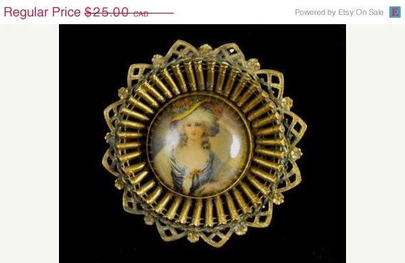 Vintage Dress Clip Fragonard Print Renaissance Revival 25.00 obo