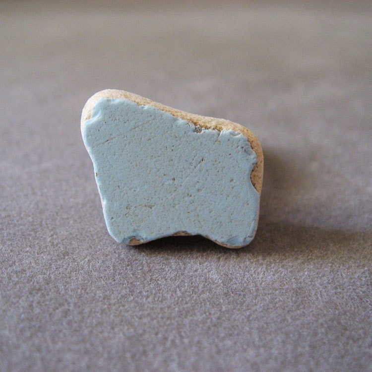 Blue Bear Stone // Any Size // One Off Rings collection // Construction Waste // ceramic stone // silver ring