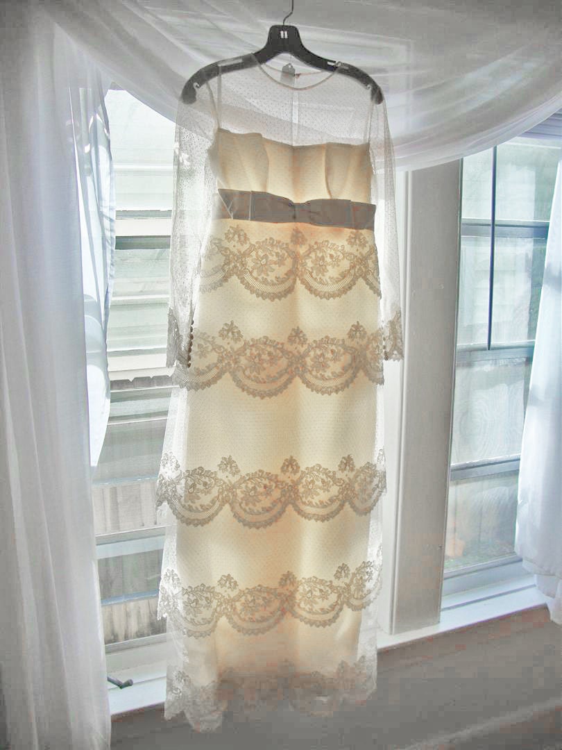 Vintage 50's Wedding Dress with Lace Scallop Layers