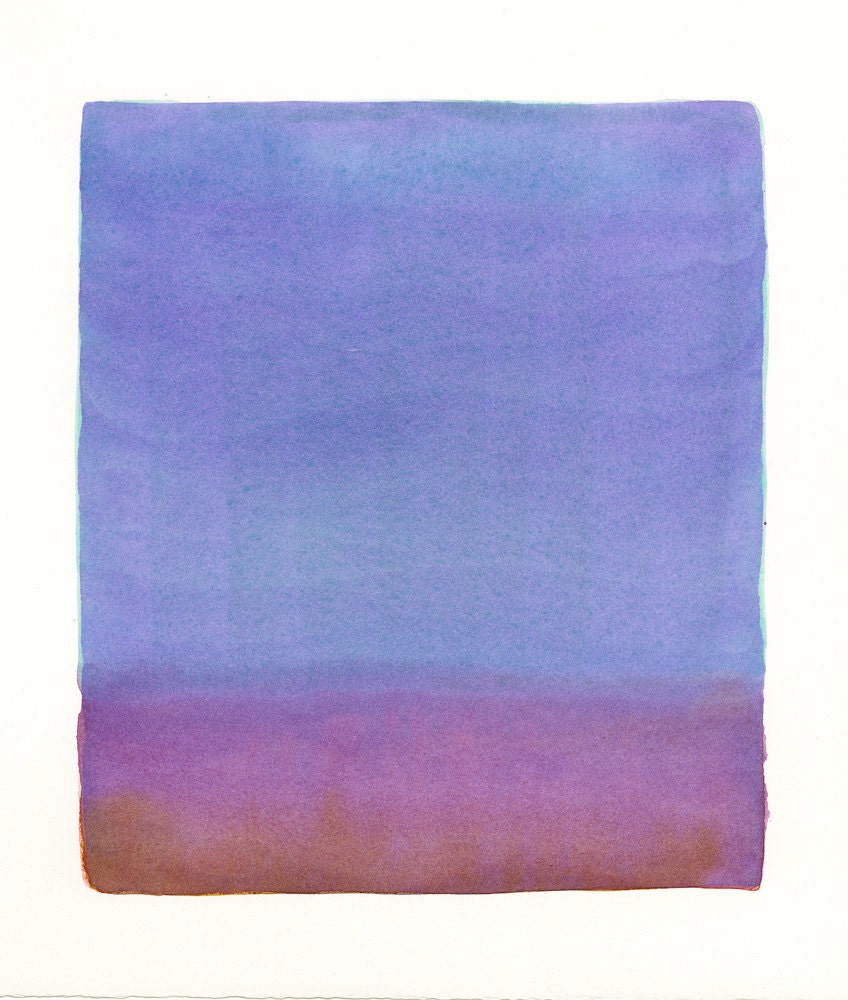 large original watercolor painting, violet purple color form