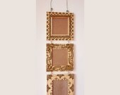 Three 3x3 inch hanging Wood Henna Frames set with Indian and floral design