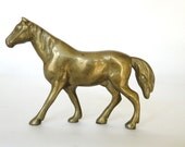 Vintage Horse Brass Collectible Hollywood Regency Equestrian Figurine