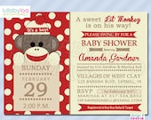Sock Monkey Baby Shower Invitations (003)