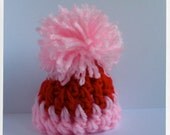 Red and Pink Pom Pom Beanie for Middie Blythe