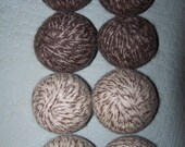 New Set of 8 MAPLE and OAK TWEED 8 3/4-9 " Felted Natural Undyed 100% Wool Dryer Balls Softer & Quieter
