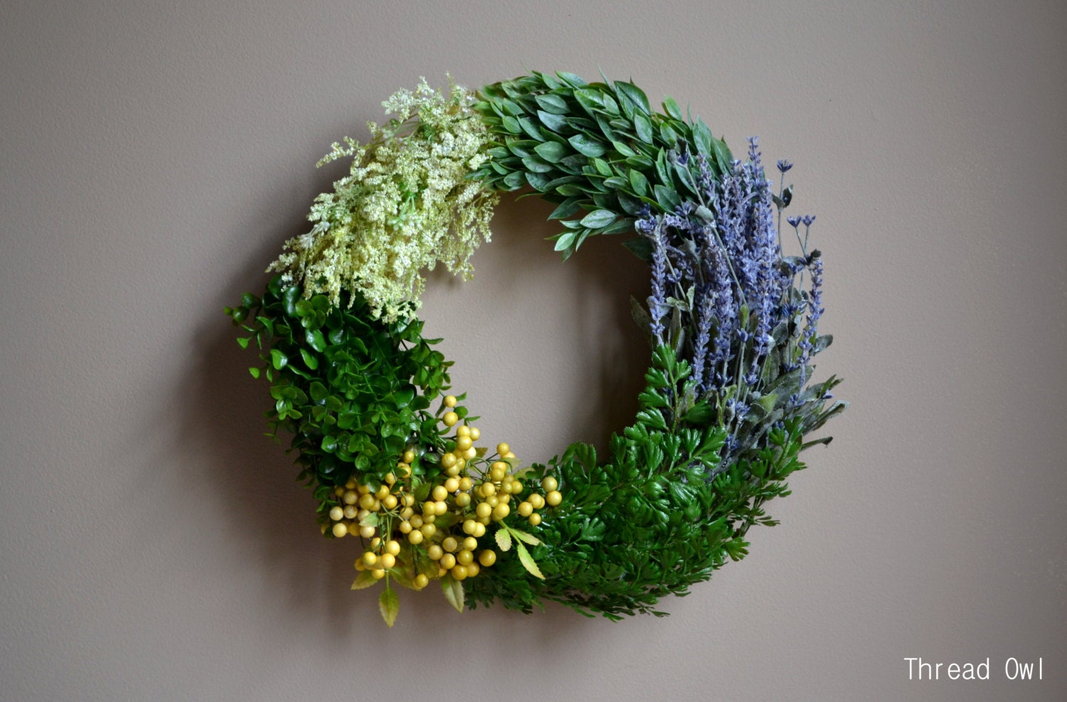 Natural Greenery and Herb Wreath (18" Wreath)