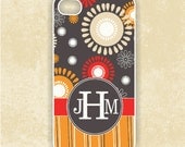 Rubber iPhone 4 Case -Fireworks Monogram - iPhone Case, iPhone 4 Cover, Monogram iPhone Case (iM5097)