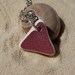 REDUCED-Triangular shaped red beach pottery neckleace