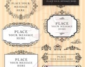 Digital Frame Vintage Black Ornate Graphic Borders Clip Art DIY Wedding Invitation Scrapbook Elements Border Photographer Frames 10179