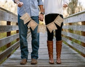 SAVE THE DATE burlap banner - save the dates - Wedding Banner - engagement pictures - Peach hearts - Photography prop