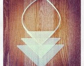 Plastic Canvas Clear "Tribal Triangle" Necklace - OmareBanksInc