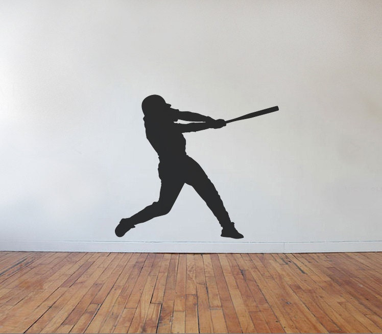 Baseball Player Batter Up Homerun Vinyl Wall Decal