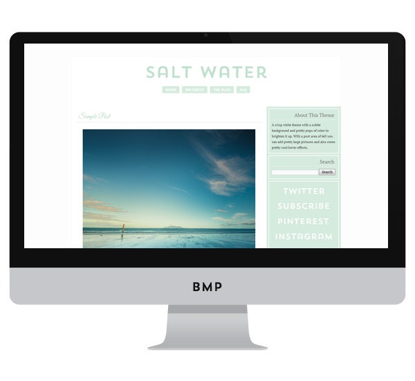 Salt Water- 2 column WordPress.org or Blogger Theme