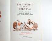 Brer Rabbit and Brer Fox - Vintage First Edition Yellow Hardcover Book with Illustrations - Childrens